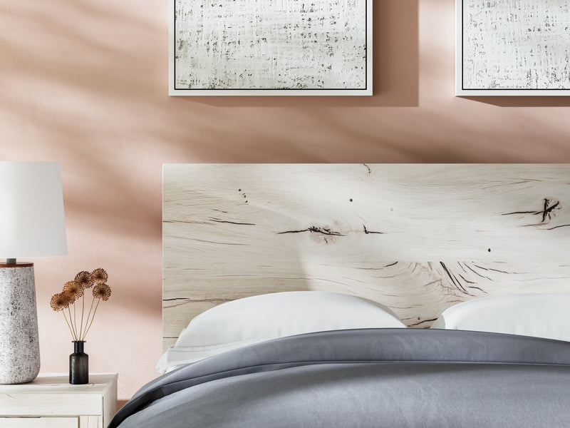 Lawroy Full Panel Headboard with Mirrored Dresser and Nightstand in Light Natural from Ashley - Luna Furniture