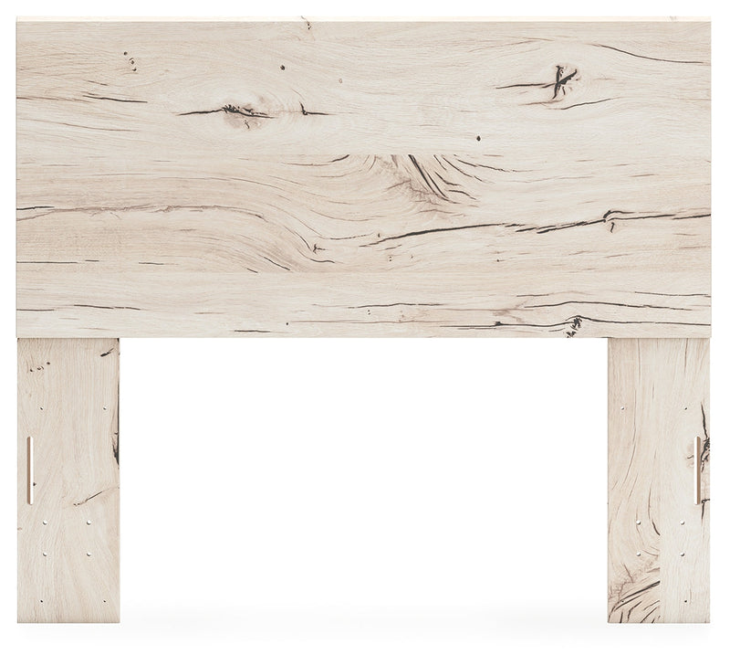 Lawroy Full Panel Headboard with Mirrored Dresser and Nightstand in Light Natural from Ashley - Luna Furniture