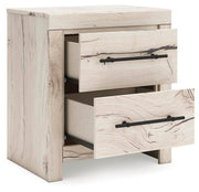 Lawroy Full Panel Storage Bed and 2 Nightstands in Light Natural - PKG020238