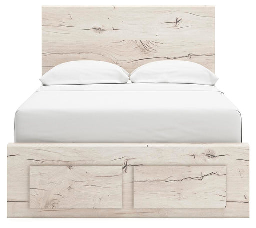 Lawroy Full Panel Storage Bed and 2 Nightstands in Light Natural - PKG020256