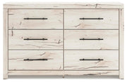 Lawroy Full Panel Storage Bed and Dresser in Light Natural - PKG020254