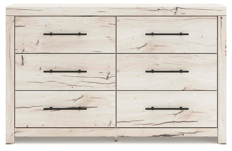 Lawroy Full Panel Storage Bed and Dresser in Light Natural - PKG020254