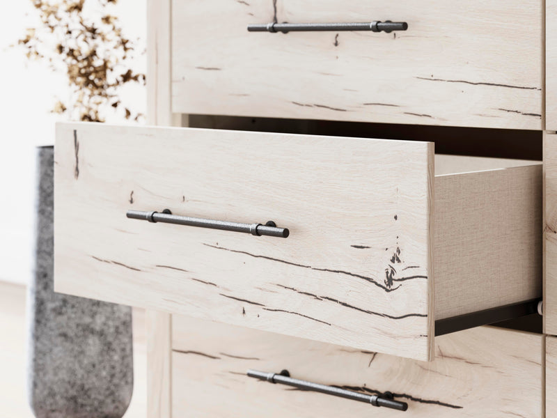 Lawroy Full Panel Storage Bed and Dresser in Light Natural - PKG020254