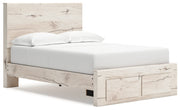 Lawroy Full Panel Storage Bed with Dresser and 2 Nightstands in Light Natural from Ashley - Luna Furniture