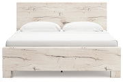 Lawroy King Panel Bed with 2 Nightstands in Light Natural from Ashley - Luna Furniture