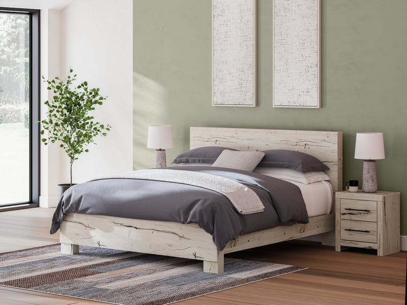 Lawroy King Panel Bed with Dresser in Light Natural from Ashley - Luna Furniture
