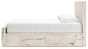 Lawroy King Panel Bed with Mirrored Dresser in Light Natural - PKG020194