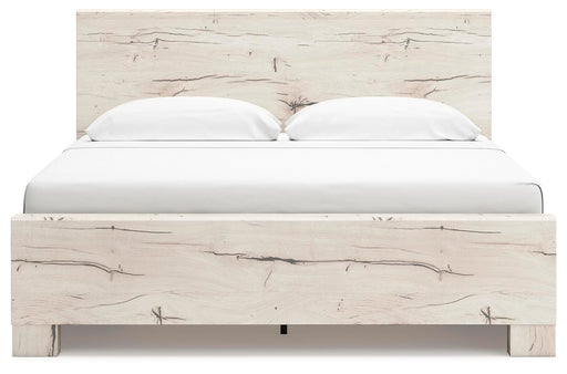 Lawroy King Panel Bed with Storage and 2 Nightstands in Light Natural - PKG020202