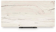 Lawroy King Panel Bed with Storage, Dresser, Mirror and Chest in Light Natural - PKG020189