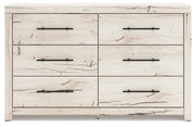 Lawroy King Panel Headboard with Dresser in Light Natural from Ashley - Luna Furniture