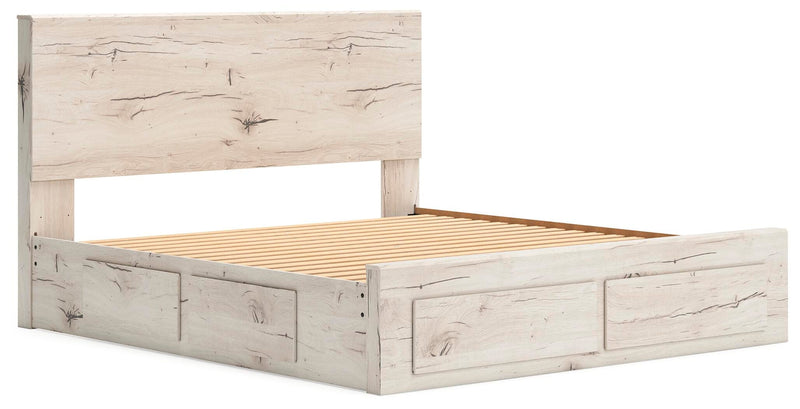 Lawroy King Panel Storage Bed and Dresser in Light Natural - PKG020209