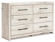 Lawroy King Panel Storage Bed and Dresser in Light Natural - PKG020209