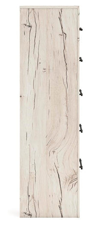 Lawroy King Panel Storage Bed, Dresser, Mirror and Chest in Light Natural - PKG020207