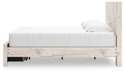 Lawroy King Panel Storage Bed with 2 Nightstands in Light Natural from Ashley - Luna Furniture