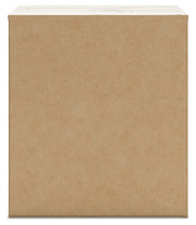 Lawroy King Panel Storage Bed with Mirrored Dresser and Nightstand in Light Natural from Ashley - Luna Furniture