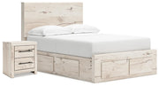 Lawroy Light Natural Full Storage Bed and Nightstand - B2310B51