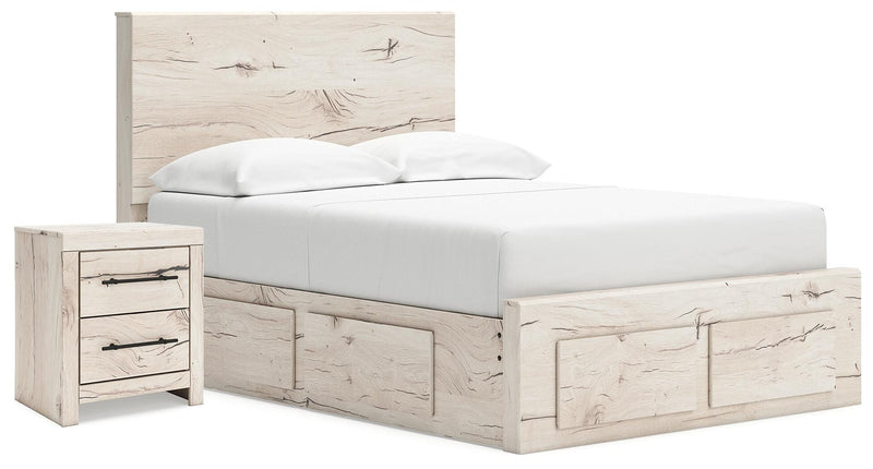 Lawroy Light Natural Full Storage Bed and Nightstand - B2310B51