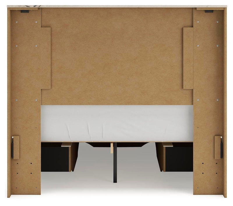 Lawroy Light Natural Full Storage Bed and Nightstand - B2310B51