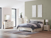 Lawroy Light Natural King Panel Bed with Storage - B2310B12