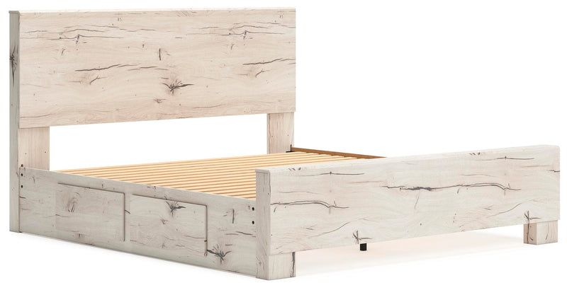 Lawroy Light Natural King Panel Bed with Storage - B2310B12