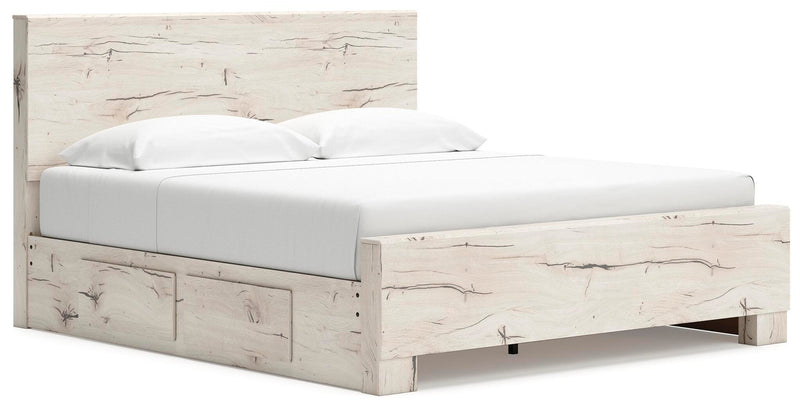 Lawroy Light Natural King Panel Bed with Storage - B2310B13