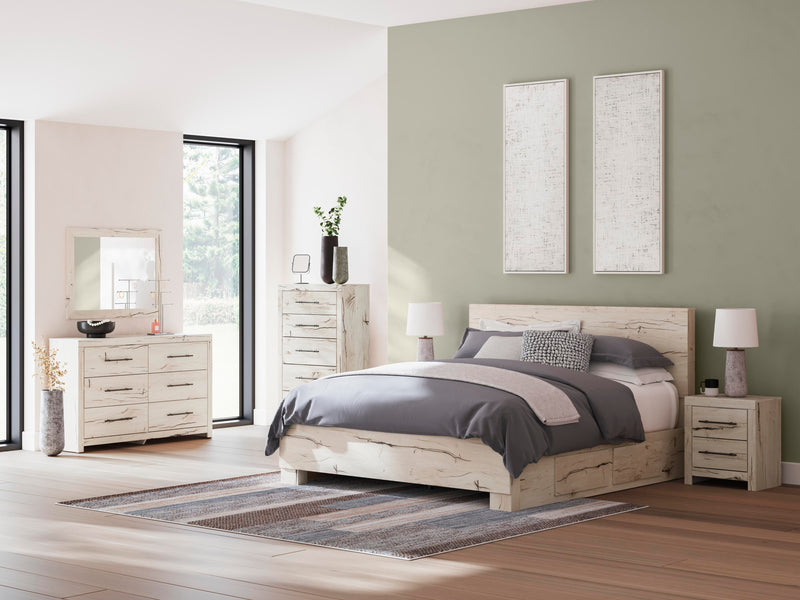 Lawroy Light Natural King Panel Bed with Storage - B2310B13