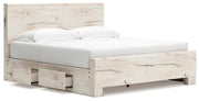 Lawroy Light Natural King Panel Bed with Storage - B2310B13