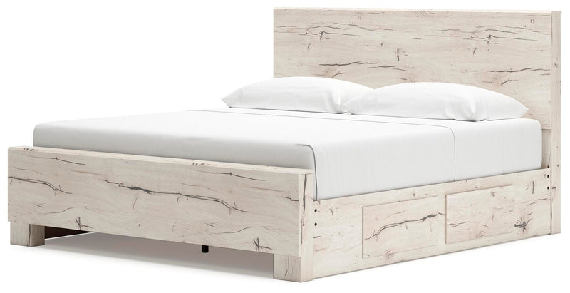 Lawroy Light Natural King Panel Bed with Storage - B2310B13