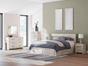 Lawroy Light Natural King Panel Storage Bed - B2310B14