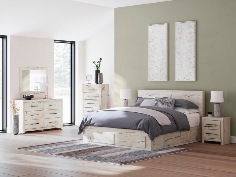 Lawroy Light Natural King Panel Storage Bed - B2310B14
