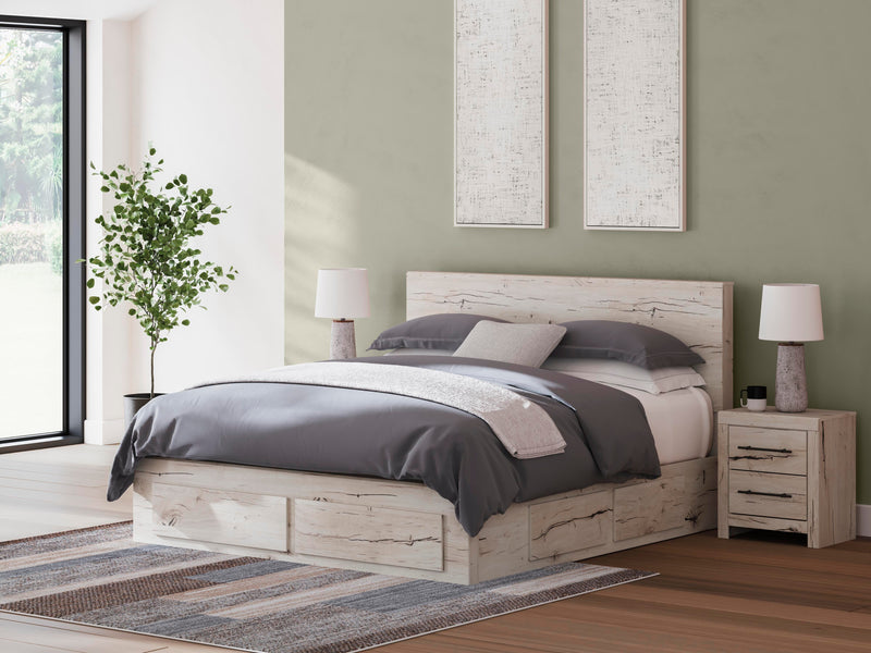 Lawroy Light Natural King Panel Storage Bed - B2310B14