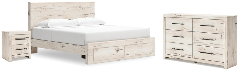 Lawroy Light Natural King Storage Bed, Dresser and Nightstand - B2310B39