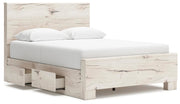 Lawroy Light Natural Queen Panel Bed with Storage - B2310B6