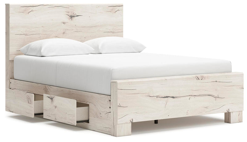 Lawroy Light Natural Queen Panel Bed with Storage - B2310B6