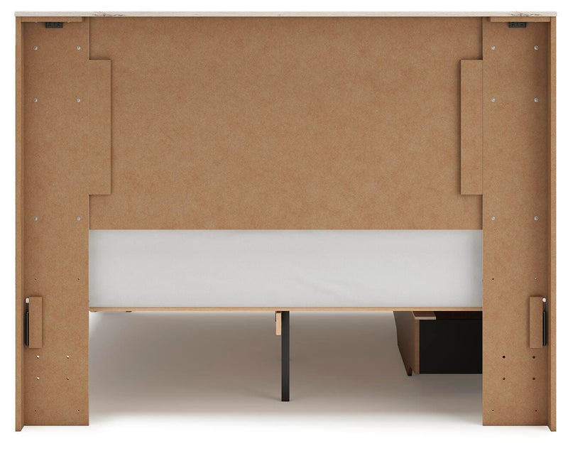 Lawroy Light Natural Queen Panel Bed with Storage - B2310B6