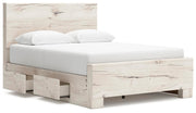 Lawroy Light Natural Queen Panel Bed with Storage - B2310B8