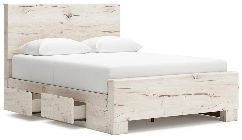 Lawroy Light Natural Queen Panel Bed with Storage - B2310B8