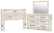 Lawroy Light Natural Queen Panel Headboard, Dresser and Mirror - B2310B25