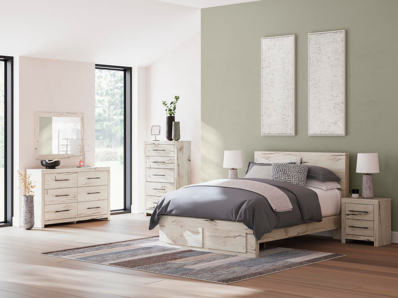 Lawroy Light Natural Queen Panel Storage Bed - B2310B4