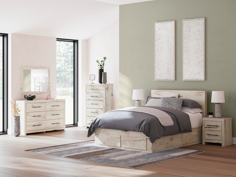 Lawroy Light Natural Queen Panel Storage Bed - B2310B9