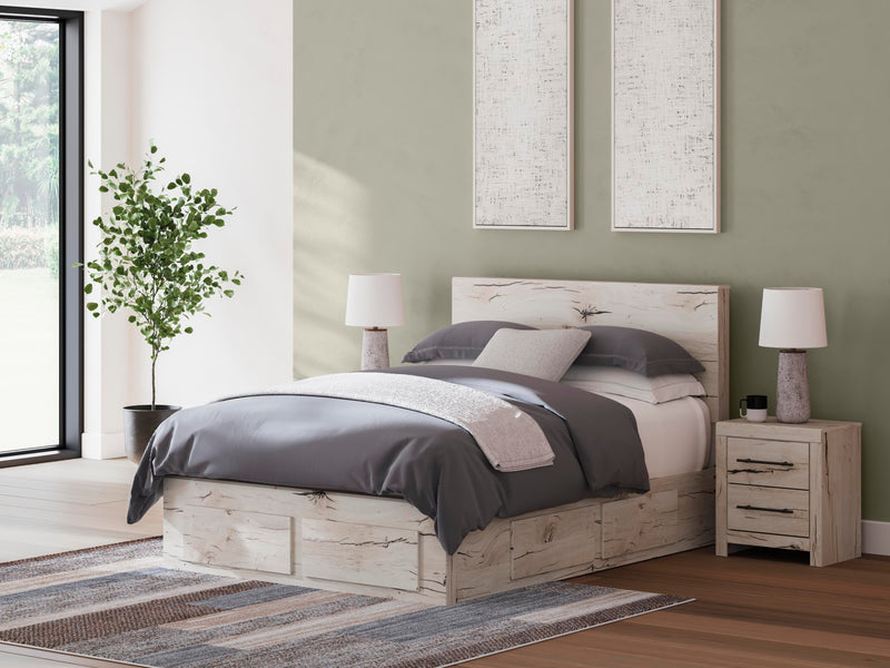 Lawroy Light Natural Queen Panel Storage Bed - B2310B9