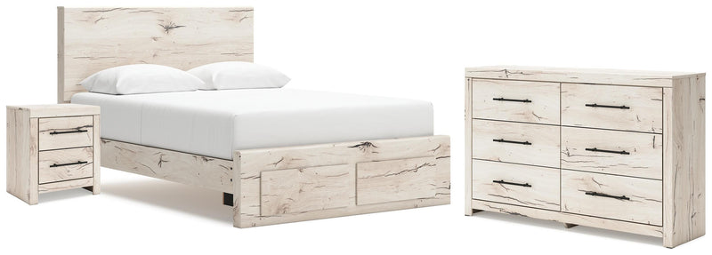 Lawroy Light Natural Queen Storage Bed, Dresser and Nightstand - B2310B38