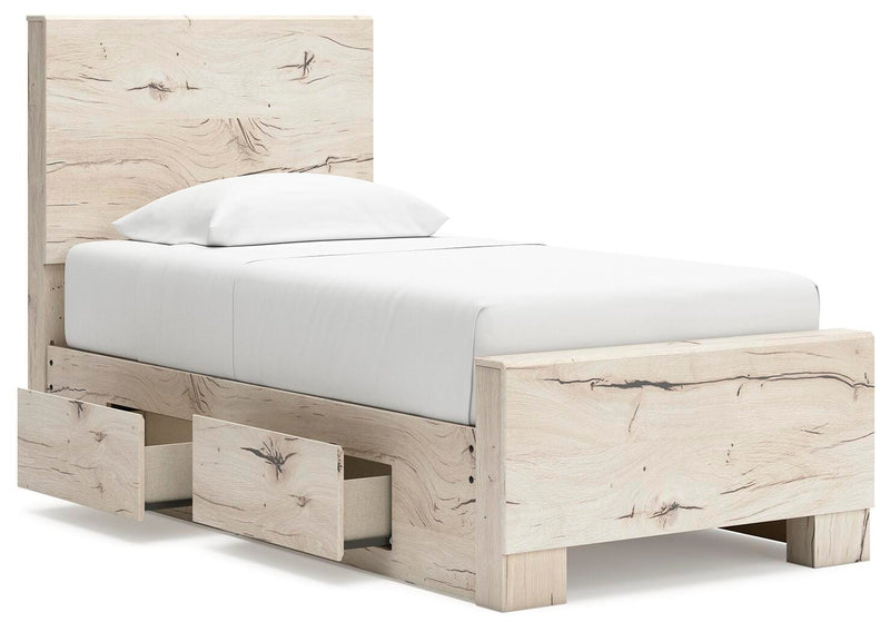 Lawroy Light Natural Twin Panel Bed with Storage - B2310B23