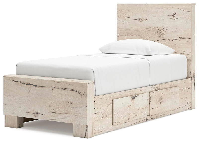 Lawroy Light Natural Twin Panel Bed with Storage - B2310B23