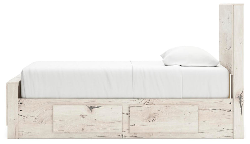 Lawroy Light Natural Twin Panel Bed with Storage - B2310B23