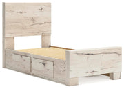 Lawroy Light Natural Twin Panel Bed with Storage - B2310B23
