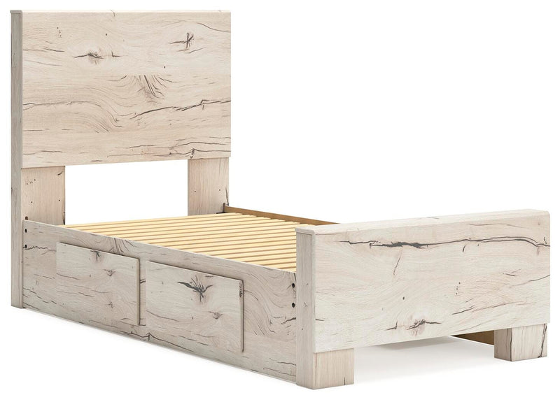 Lawroy Light Natural Twin Panel Bed with Storage - B2310B23