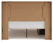 Lawroy Queen Panel Bed with Storage, Dresser, Mirror and 2 Nightstands in Light Natural - PKG020141