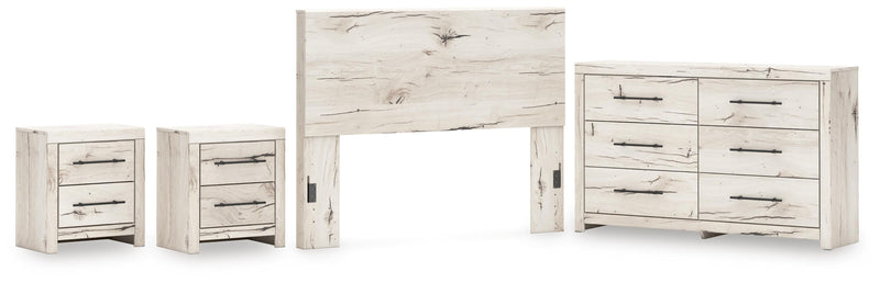 Lawroy Queen Panel Headboard, Dresser and 2 Nightstands in Light Natural - PKG020510