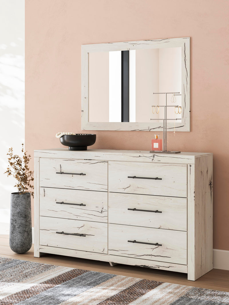Lawroy Queen Panel Headboard, Dresser and Mirror in Light Natural - PKG020503